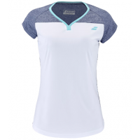 CAMISETA BABOLAT PLAY CAP SLEEVE - BRANCO/CINZA